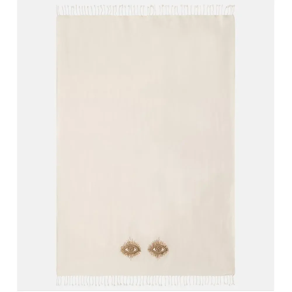 JONATHAN ADLER BEADED MUSE EYES EMBELLISHED THROW BLANKET